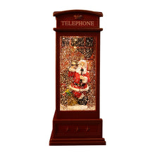 Load image into Gallery viewer, Christmas Water Globe LED Snow Lantern Music Light Glitter Swirling Telephone Booth Santa
