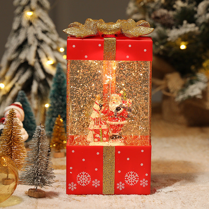 Christmas Gifts Ornaments Lamp Navidad Glitter Lighted Water Globe Snow Lanterns