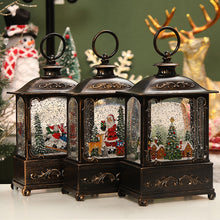 Load image into Gallery viewer, Christmas Water Globe LED Snow Lantern Music Light Glitter Swirling Square M
