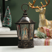 Load image into Gallery viewer, Christmas Snow Globe LED Lighted Lantern Battery Operated Swirling Glitter Water
