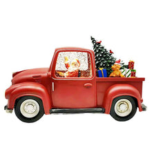 Load image into Gallery viewer, Vintage Red Truck Christmas Décor with Christmas Tree and Elves Ornament Lantern
