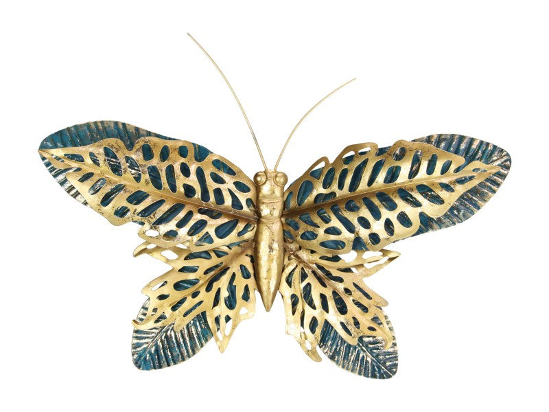 49cm-blue/gold-butterfly-wall-art