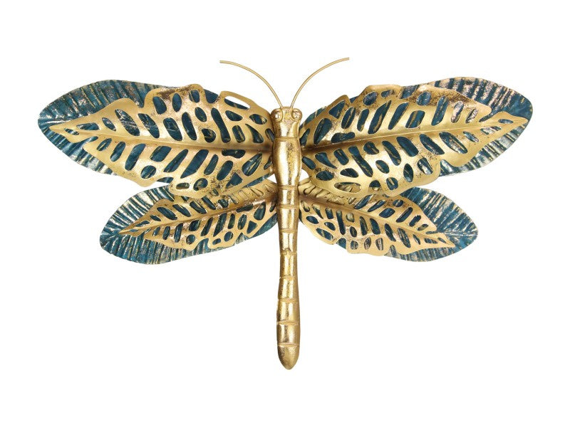 50cm-blue/gold-dragonfly-wall-art