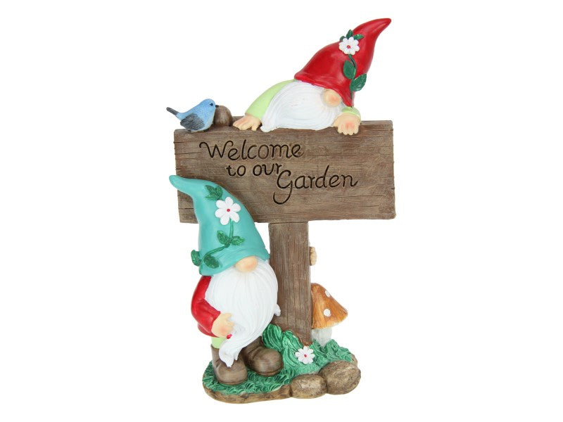 23cm-floral-garden-gnome-with-welcome-sign