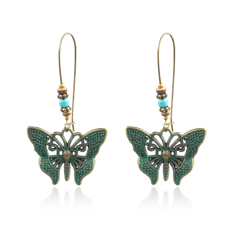 Boho Earrings-Hot selling jewelry atmospheric fashion bronze butterfly earrings alloy earrings