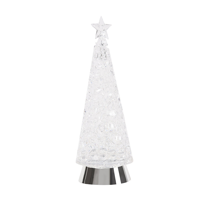 Swirling Glitter Christmas Tree with Music LED Light-up Tree Music Snow Globe