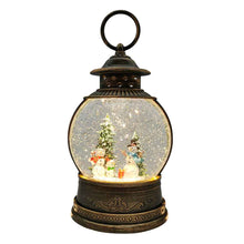 Load image into Gallery viewer, Singing Battery Operated &amp; Plug-in Musical Lighted Christmas Snow Globe Lantern
