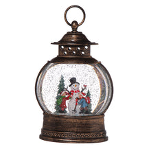 Load image into Gallery viewer, Christmas Water Snow Globe SWIRLING Lighted Lantern Santa Chimney Musical Lamp
