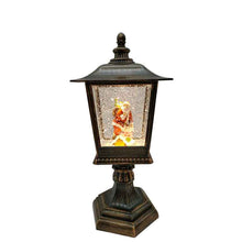 Load image into Gallery viewer, Street Lamp Musical Snow Globe Lantern Santa &amp; deer Christmas Table Centerpiece Decoration
