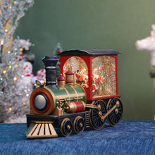 Load image into Gallery viewer, Santa Lighted Snow Globe Train Spinning Water Swirling Glitter Christmas Decor
