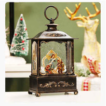 Load image into Gallery viewer, Christmas Water Globe LED Snow Lantern Music Light Glitter Swirling Square M
