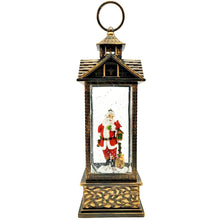 Load image into Gallery viewer, Singing Battery Operated Musical Lighted Christmas Snow Globe Lantern Cabin Type
