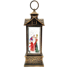 Load image into Gallery viewer, Singing Battery Operated Musical Lighted Christmas Snow Globe Lantern Cabin Type
