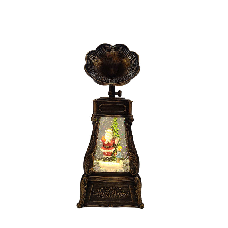 Christmas Tree and Gifts Lighted Phonograph Water Lantern Glittering with Music